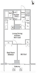 プライムアーバン町屋サウスコート 1LDKの間取図画像