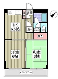 メゾンドエクセル 2DKの間取図画像