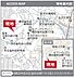 地図：現地案内図　前面道路は行き止まりですのでお車はご注意ください。