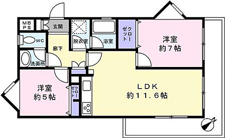 2LDK 間取り