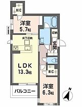 大阪府豊中市中桜塚５丁目（賃貸マンション2LDK・2階・62.26㎡） その2