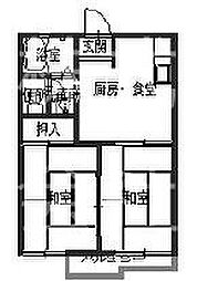 シャンブル蛍ケ池 2DKの間取図画像