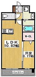 ドンパレス江坂 1LDKの間取図画像