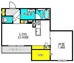 北右衛門 1LDKの間取図画像