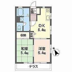 ルクレール 2DKの間取図画像