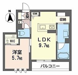 大阪市都島区都島北通2丁目アパート 1LDKの間取図画像