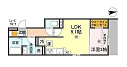 Osaka Metro中央線 深江橋駅 徒歩11分の賃貸アパート 1階1LDKの間取り
