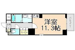 エルヴェ東天満 1Kの間取図画像