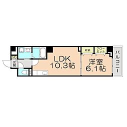 メゾン大淀 1LDKの間取図画像