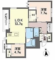 Athena  ｜ 大阪府豊中市螢池中町１丁目（賃貸マンション2LDK・2階・66.32㎡） その2