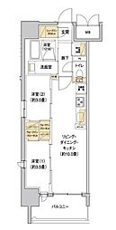 リビオメゾン新大阪 2LDKの間取図画像