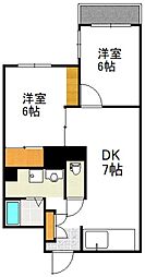 マスタニオフィション 2DKの間取図画像