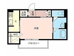 シャーメゾンルミナス 1Kの間取図画像