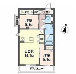 ラ・メゾン・ボナール 2LDKの間取図画像