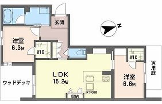 シャーメゾン　プレミアスII 102｜大阪府門真市元町(賃貸マンション2LDK・1階・67.12㎡)の写真 その2