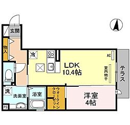 サンドミール高瀬 1階1LDKの間取り
