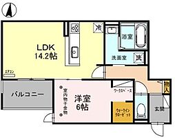 Felice 3階1LDKの間取り