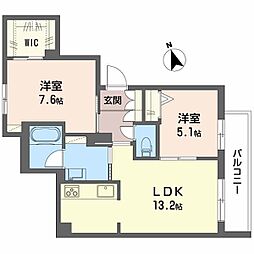 ラ メゾン 大門 1LDKの間取図画像