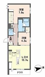 シャーメゾンAoiro 2LDKの間取図画像
