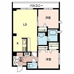 シャーメゾン四季彩 2LDKの間取図画像
