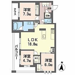 ジョフリエル 2LDKの間取図画像