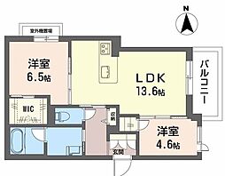 シャーメゾンフラット ヒル 2LDKの間取図画像