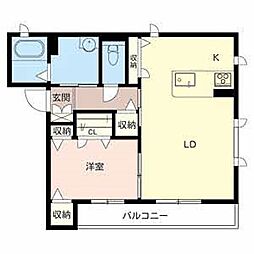 キャトルメゾン 1LDKの間取図画像