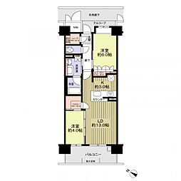 サンメゾン三国ヶ丘レジデンス 2LDKの間取図画像