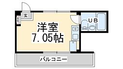 リベラール美園 ワンルームの間取図画像
