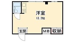 久代ハイツ 1Kの間取図画像