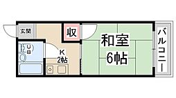 コンドミニアム美園 1Kの間取図画像