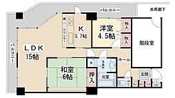 パルティK2南棟パルティK2南ハイツ 2LDKの間取図画像