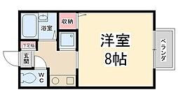 ハイツ山之内 1Kの間取図画像