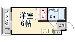 プティメゾン花屋敷 ワンルームの間取図画像