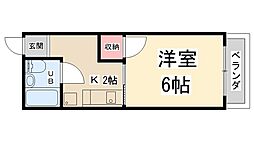 コンドミニアム美園 1Kの間取図画像