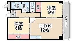 ガーデンヒル宝塚 2LDKの間取図画像