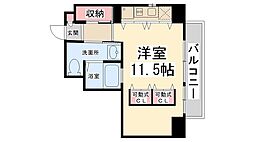 ポルトボヌール 1Kの間取図画像