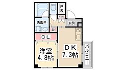 MAISONKISELA 1DKの間取図画像