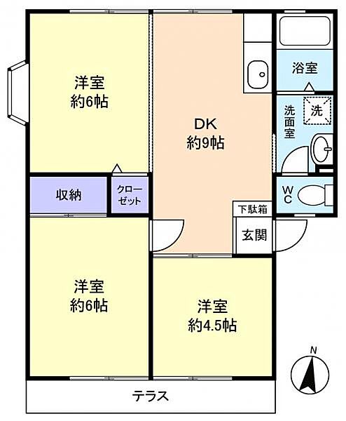 マリーナＡ ｜千葉県船橋市習志野2丁目(賃貸アパート2LDK・1階・51.79㎡)の写真 その3