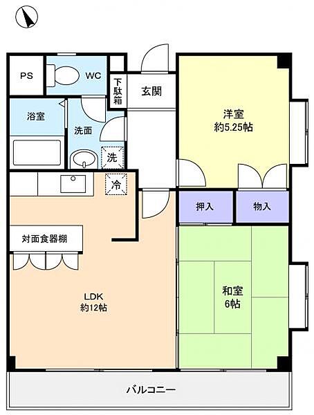 ブレスガーデン ｜千葉県八千代市八千代台南1丁目(賃貸マンション2LDK・3階・50.63㎡)の写真 その4