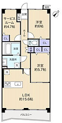 エクセル八千代緑が丘 2SLDKの間取図画像