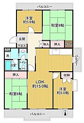 グリーンメゾン南大沢 4LDKの間取り