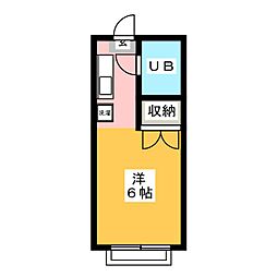 コーポ松 ワンルームの間取図画像