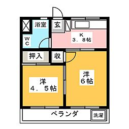 タウンハイツ 2Kの間取図画像