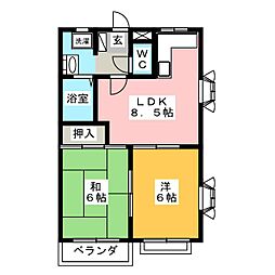 ホワイトローズマンション 2LDKの間取図画像