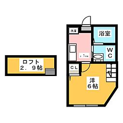 メゾンプリムール八王子 1Kの間取図画像