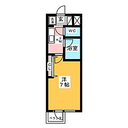 メゾン田倉 1Kの間取図画像