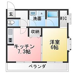 桂荘 1DKの間取図画像