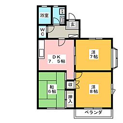 メゾンリベール 3DKの間取図画像