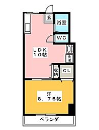 千人町スカイマンション 1LDKの間取図画像